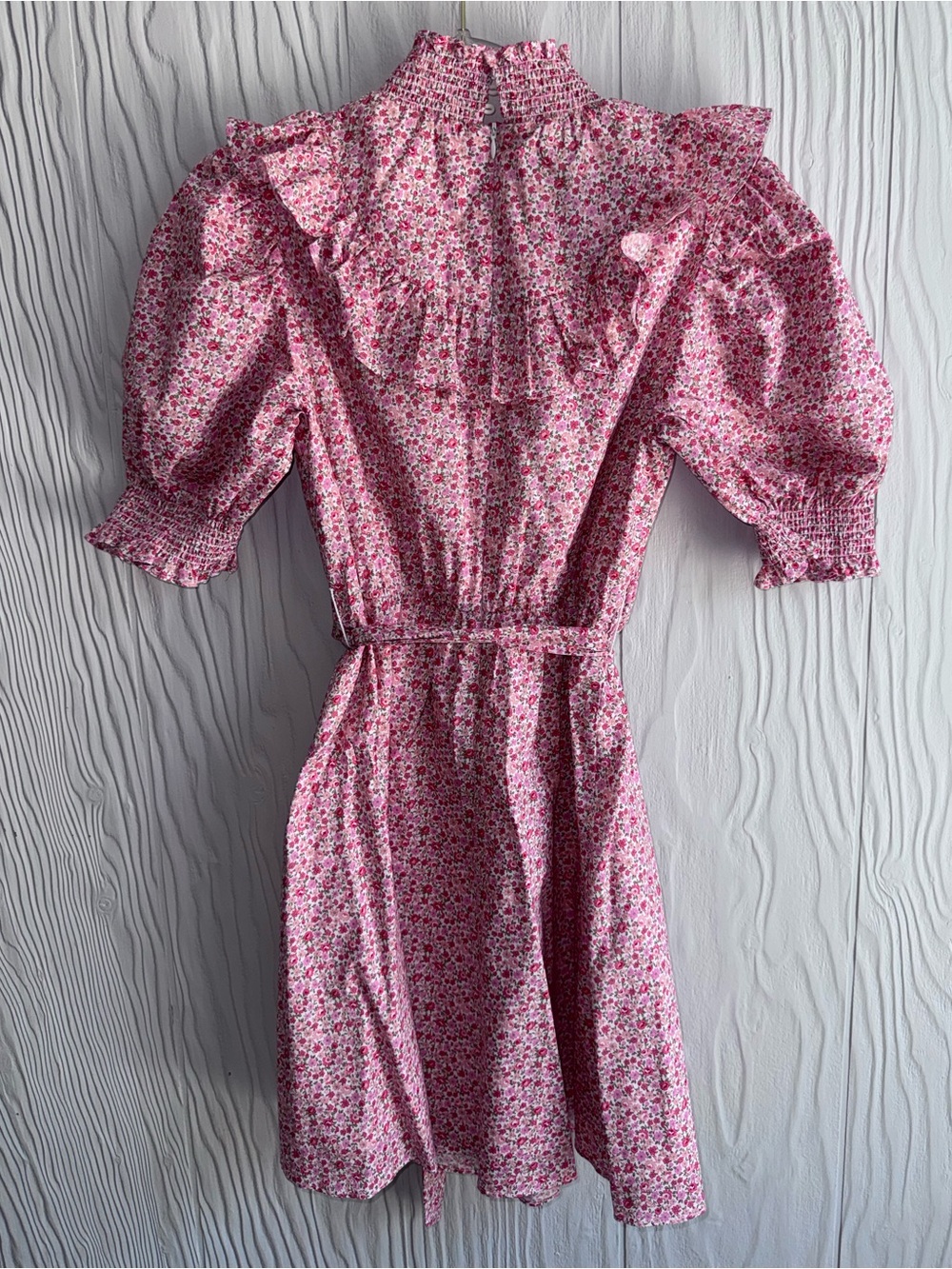 NWOT ENGLISH FACTORY SAMPLE Puff Sleeve Floral Mini - High Neck + Ruffled - Picture 3 of 12